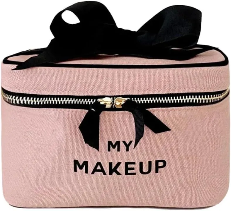 Personalized Makeup Bag for Women | Cosmetic Bag Organizer for Girls with Monogramming | Makeup Pouch for Traveling | Toiletry Bags for Women | Make Up Travel Pouches | Pink/Blush