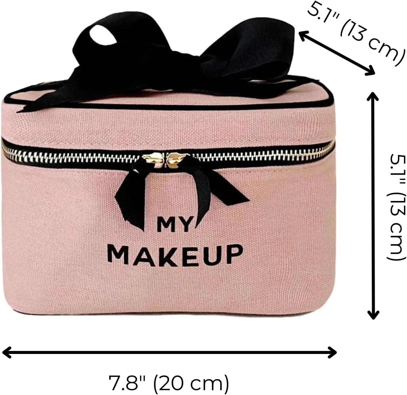 Personalized Makeup Bag for Women | Cosmetic Bag Organizer for Girls with Monogramming | Makeup Pouch for Traveling | Toiletry Bags for Women | Make Up Travel Pouches | Pink/Blush