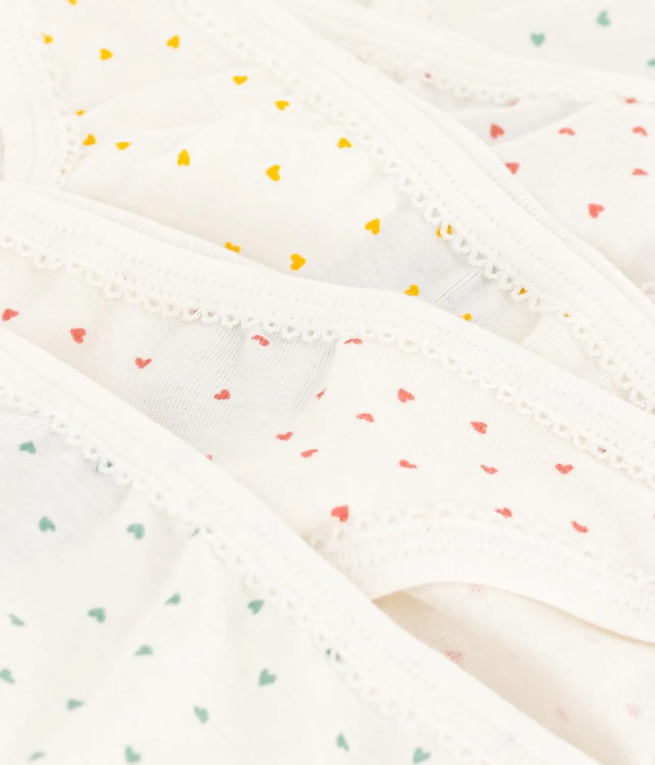 Petit Bateau Girls' Mini Hearts Cotton Briefs - 5-Pack STYLE A04CY SIZES 2-12 YEARS