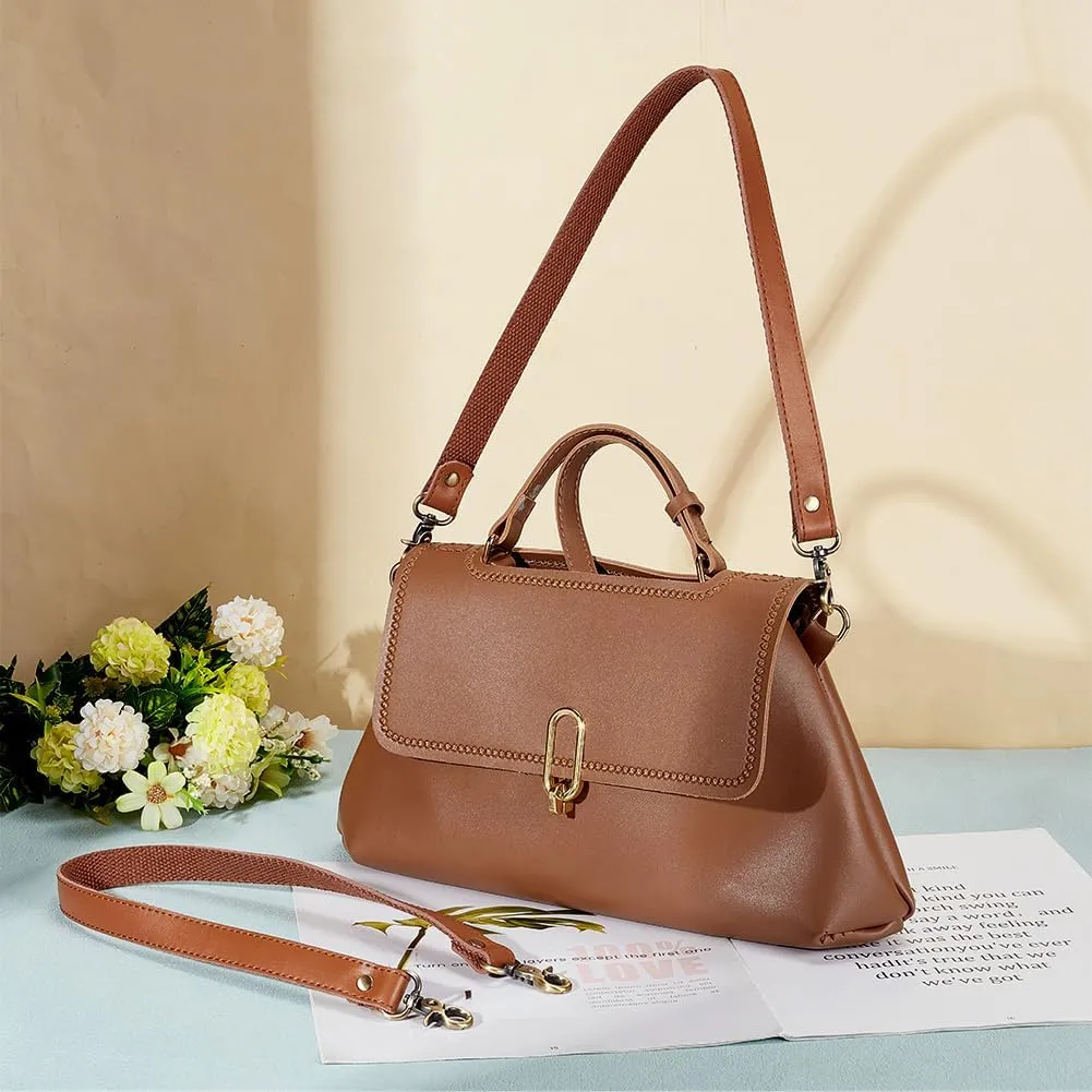 PH PandaHall 2 pcs 22" Brown Leather Purse Strap Replacement Handles 2mm Crochet Bag Strap Shoulder Bag Strap with Antique Bronze Swivel Lobster Buckles for Underarm Bag Purse Handle Bags