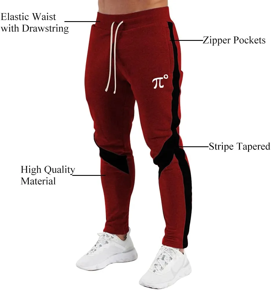 PIDOGYM Men's Track Pants,Slim Fit Athletic Sweatpants Joggers with Zipper Pockets