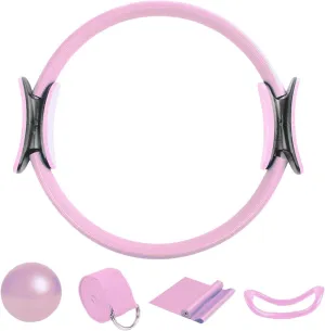 Pilates Essential Set,Fitness Equipment Suit,Mini Exercise Ball for Legs Arms and Thighs,Long Resistance Bands for Women for Strength, Flexibility,Pilates Grip Socks