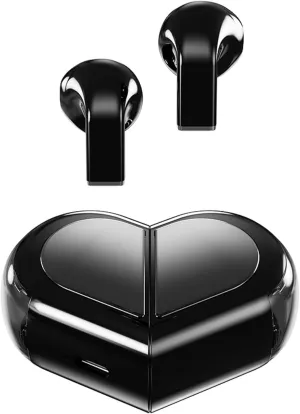 Pink Heart Wireless Earbuds for Girls Kids, Cute Small Mini Tiny Invisible Earbuds Wireless Bluetooth for Small Ears Canals Women Rose Gold Kawai Blue Tooth Ear Buds for iPhone Android