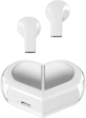 Pink Heart Wireless Earbuds for Girls Kids, Cute Small Mini Tiny Invisible Earbuds Wireless Bluetooth for Small Ears Canals Women Rose Gold Kawai Blue Tooth Ear Buds for iPhone Android
