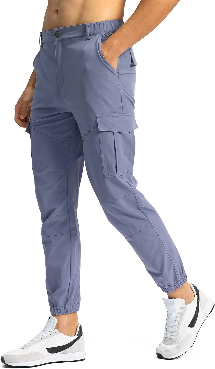 Pinkbomb Men's Hiking Cargo Pants with 7 Pockets Slim Fit Stretch Joggers Golf Cargo Work Pants for Men