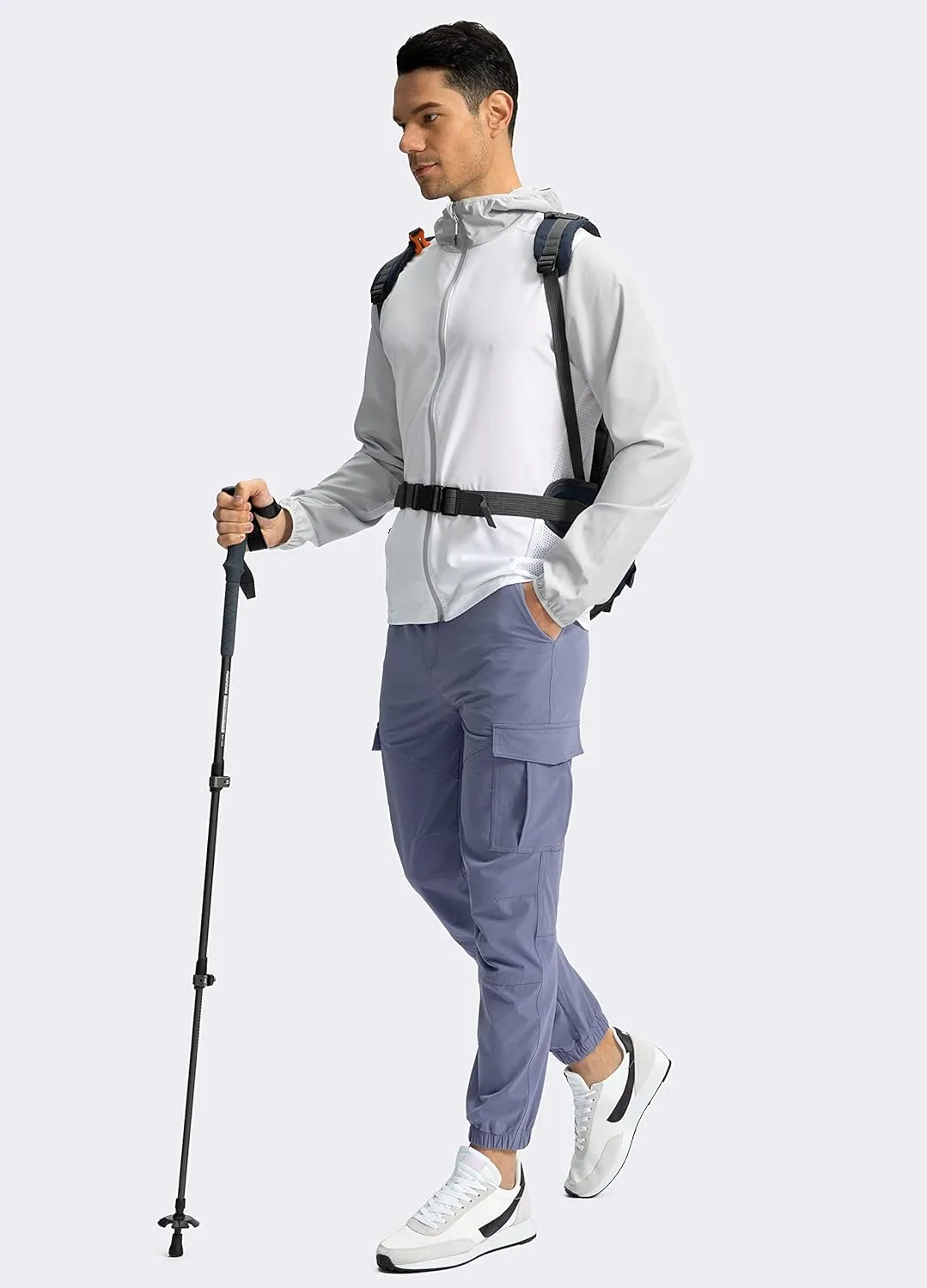 Pinkbomb Men's Hiking Cargo Pants with 7 Pockets Slim Fit Stretch Joggers Golf Cargo Work Pants for Men