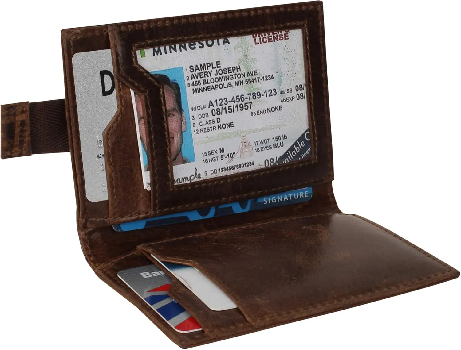 Pitaara Genuine Leather Slim Hand Crafted Minimalist Bifold Front Pocket Wallet with RFID Blocking