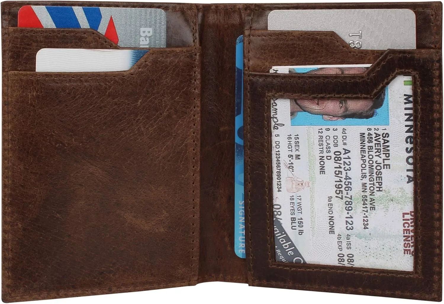 Pitaara Genuine Leather Slim Hand Crafted Minimalist Bifold Front Pocket Wallet with RFID Blocking