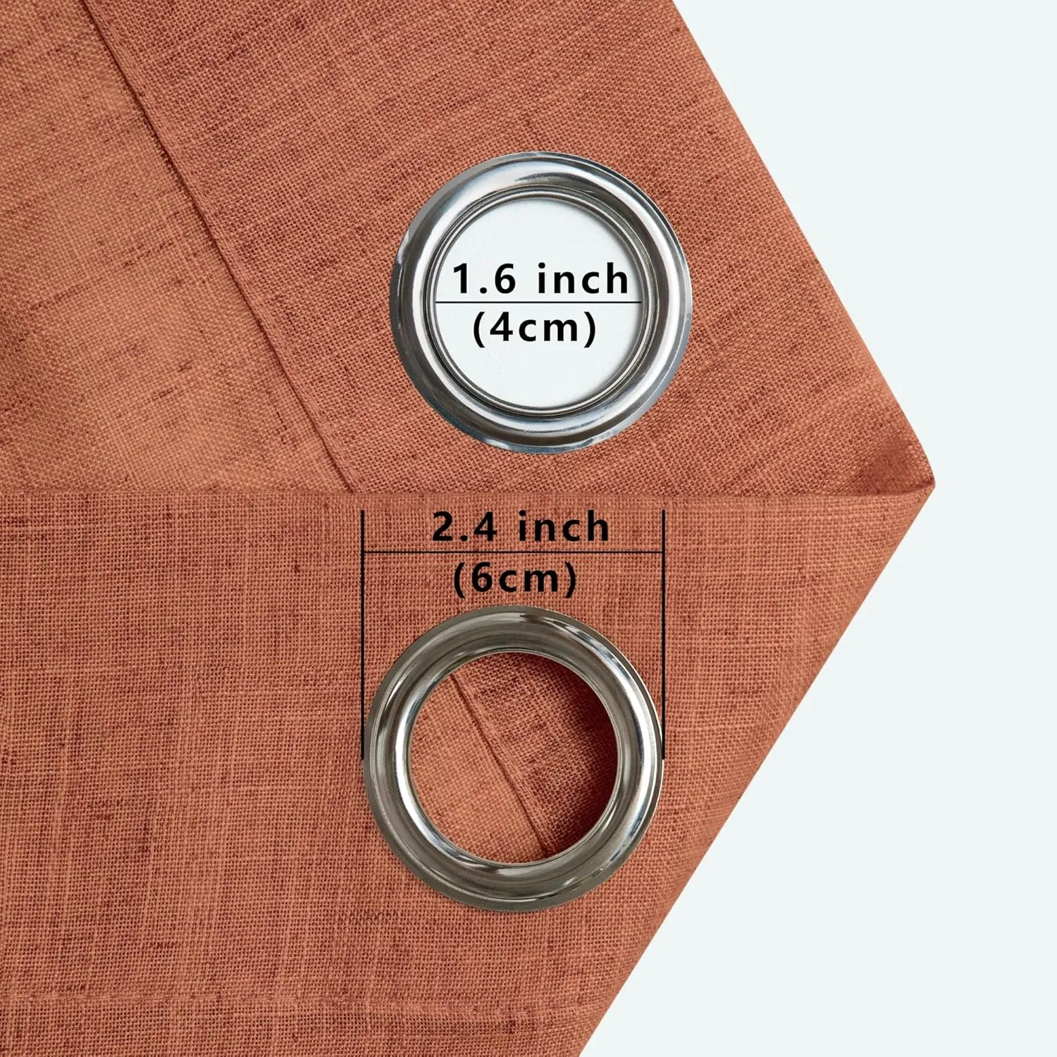 Pitalk Mid Century Modern Curtains for Living Room 63 Inch Length Grommet Colorful Boho MCM Linen Sheer Funky Curtains for Bedroom Bay Window Terracotta Colored Rust Terra Cotta Brick Red 52x63 Long