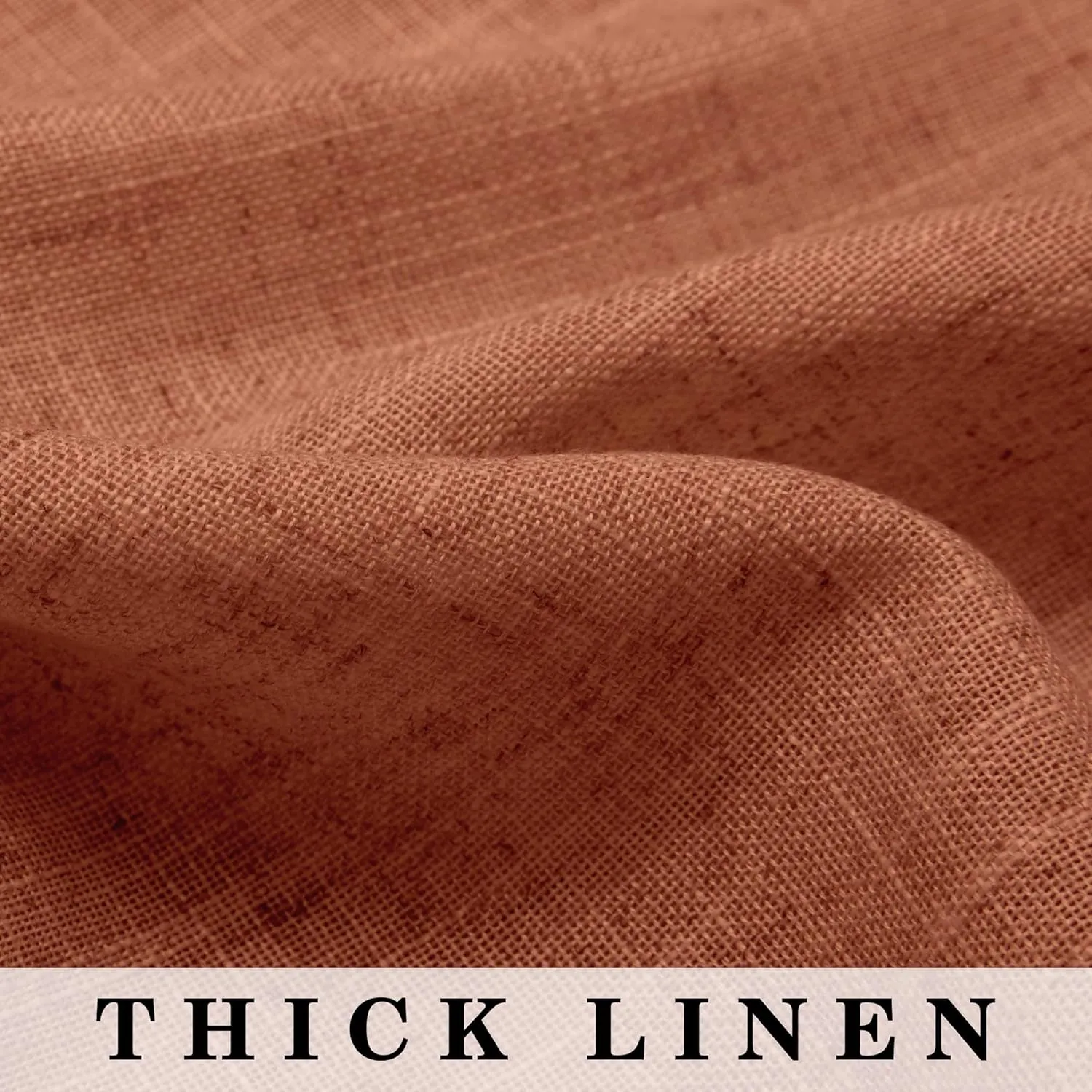 Pitalk Mid Century Modern Curtains for Living Room 63 Inch Length Grommet Colorful Boho MCM Linen Sheer Funky Curtains for Bedroom Bay Window Terracotta Colored Rust Terra Cotta Brick Red 52x63 Long