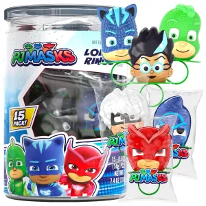 PJ Masks Lollipop Rings 15pk - Ring Candy For Kids For Pj Masks Birthday Party Supplies & Pj Mask Birthday Decorations - PJ Mask Party Favors For Pj Mask Cake Topper & Goodie Bags