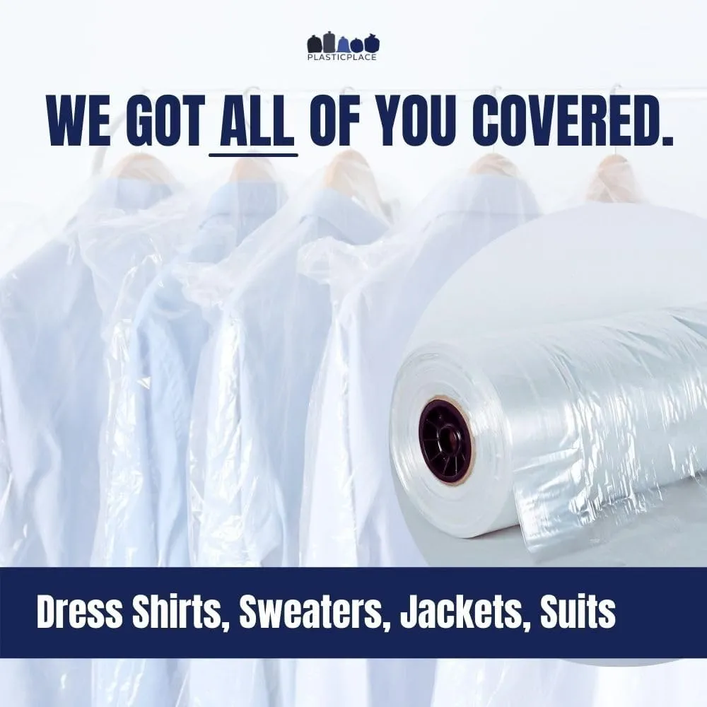 Plasticplace Mil Garment Bags, Clear, 240 Count