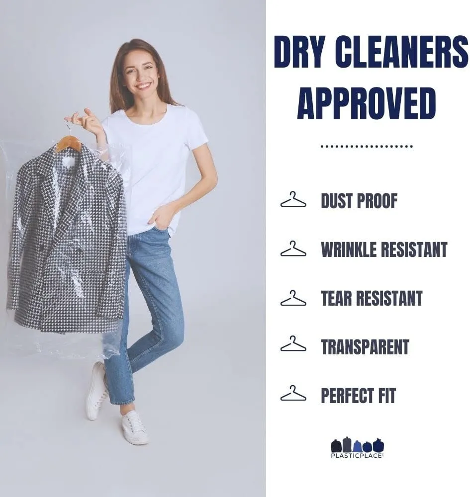 Plasticplace Mil Garment Bags, Clear, 240 Count