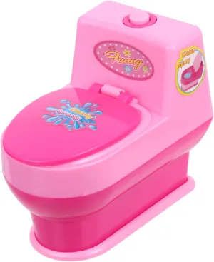 Play Toilet 1pc Simulation Mini Dolls 4.5Inch Mini Kids Girl Toilet Pink Electric Commode Dollhouse Decoration Mini House Prop Model Pretend Play Age for 3 