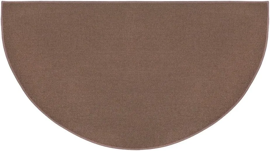 Plow & Hearth 27"x48" Half Round Fireproof Hearth Rug | Brown | Double Layer Fiberglass Fireplace Mat | Protect Home Décor Hardwood Floor and Carpet from Sparks and Embers Wood Stove
