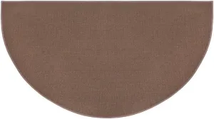 Plow & Hearth 27"x48" Half Round Fireproof Hearth Rug | Brown | Double Layer Fiberglass Fireplace Mat | Protect Home Décor Hardwood Floor and Carpet from Sparks and Embers Wood Stove