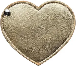 Pocket Mirror 2pc Mini Heart Shaped Makeup Mirror Stainless Steel Portable PU Cover Rotary Cosmetic Mirrors Pocket Mirror for Travel Makeup(Gold)