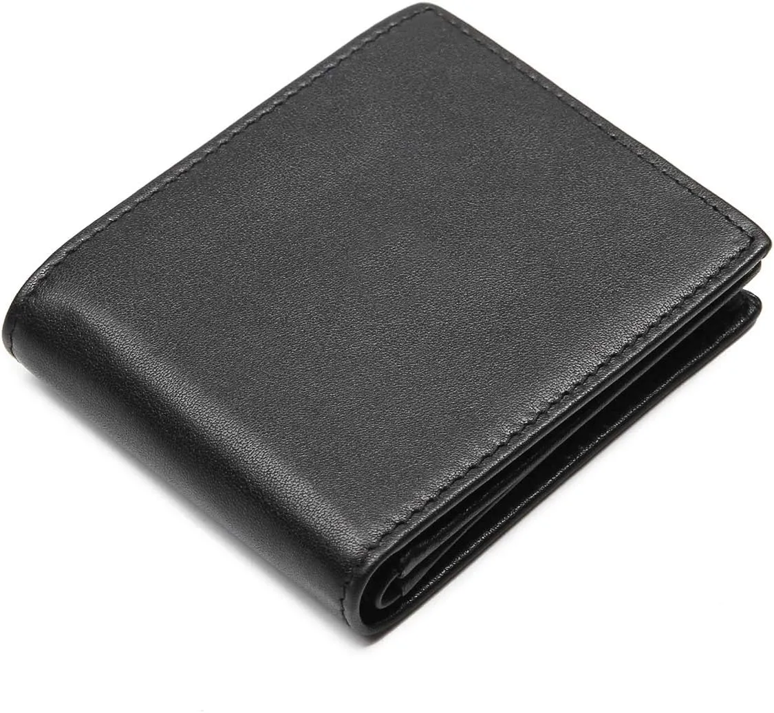 Polare Men's RFID Blocking Cowboy Genuine Natural Crazy Horse Leather Bifold Wallet