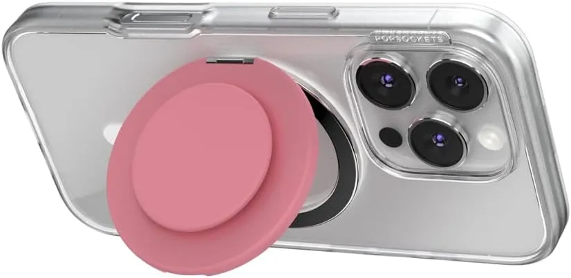 PopSockets Kick-Out Grip for MagSafe, Phone Grip with Built-in Phone Stand, Adjustable Kickstand for Portrait or Landscape, Strong Magnetic Hold, Wireless Charging Compatible - Putty