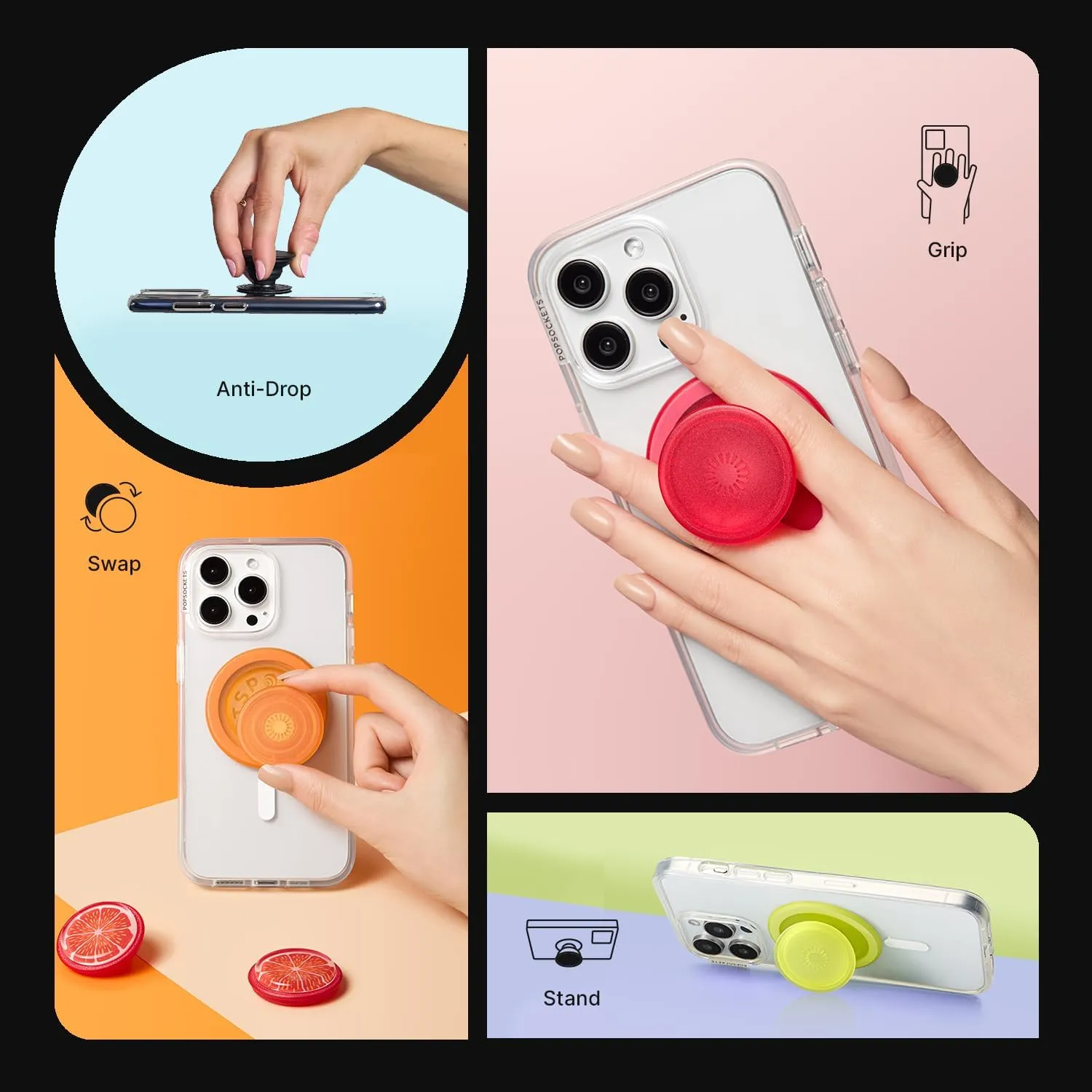 PopSockets Phone Wallet with Expanding Phone Grip, Phone Card Holder, Into The Woods - Cobalt