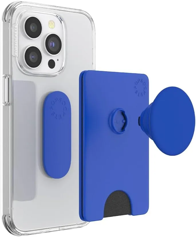 PopSockets Phone Wallet with Expanding Phone Grip, Phone Card Holder, Into The Woods - Cobalt