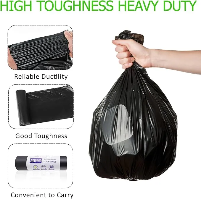 Portable Toilet Bags 8 Gallon Trash Bag,Poop Bags for Dogs Biodegradable,5 Gallon Bucket,Lightweight & Sturdy Pet Waste Bags,Garbage Bags Refill Rolls for Outdoor Camping,Travel（Black）