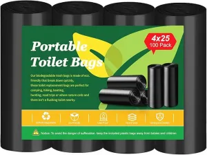 Portable Toilet Bags for Camping, Biodegradable Porta Potty Bags 8 Gallon Thickened Toilet Waste Bags for 5 Gallon Bucket Toilet