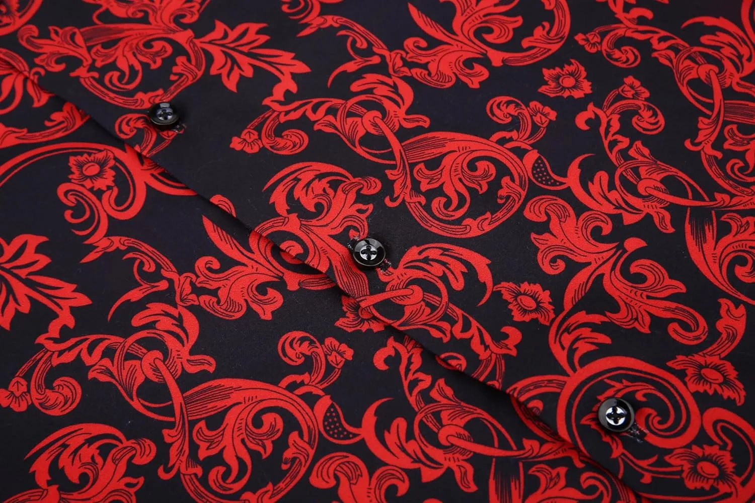 Premiere Men's Colorful Paisley Designer Fashion Dress Shirt Floral Casual Shirt Woven Long Sleeve Button Down Shirt