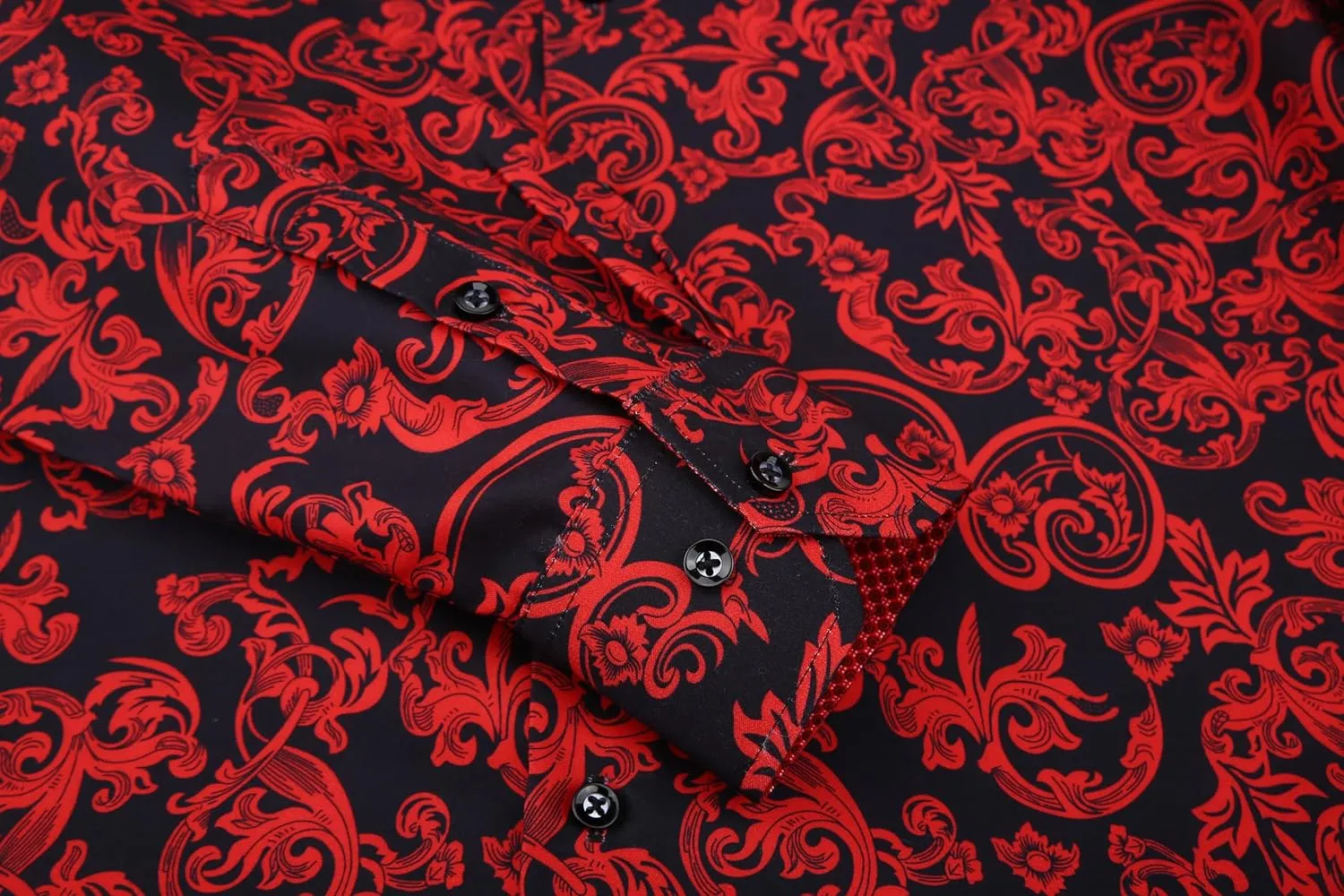 Premiere Men's Colorful Paisley Designer Fashion Dress Shirt Floral Casual Shirt Woven Long Sleeve Button Down Shirt
