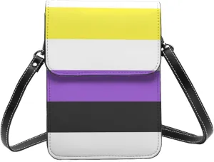Pride Rainbow American Flag LGBT Leather Crossbody Cell Phone Purse Small Wallet Bags Adjustable Phone Bag for Women