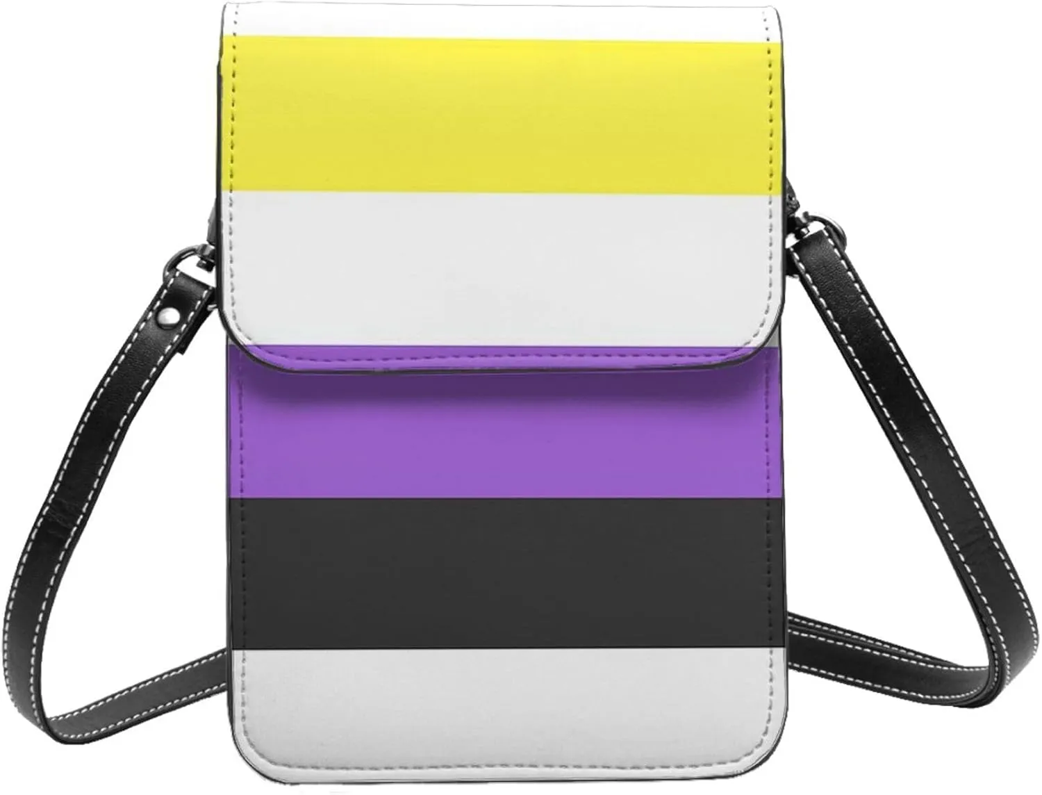 Pride Rainbow American Flag LGBT Leather Crossbody Cell Phone Purse Small Wallet Bags Adjustable Phone Bag for Women