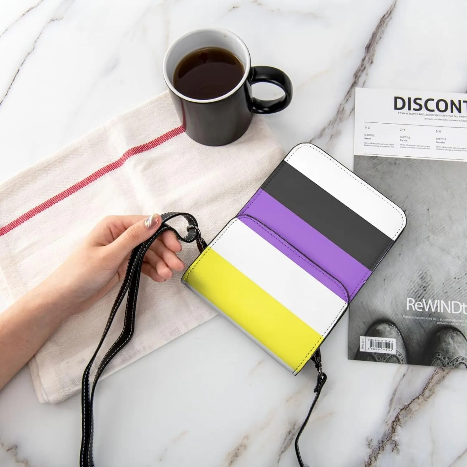 Pride Rainbow American Flag LGBT Leather Crossbody Cell Phone Purse Small Wallet Bags Adjustable Phone Bag for Women