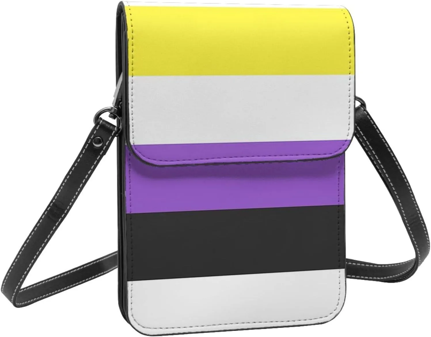 Pride Rainbow American Flag LGBT Leather Crossbody Cell Phone Purse Small Wallet Bags Adjustable Phone Bag for Women