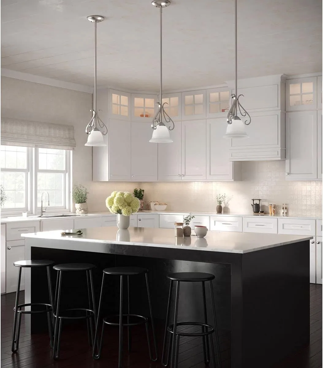 Progress Lighting P5153-09 Torino Pendants, 7-1/2-Inch Diameter x 11-Inch Height, Brushed Nickel