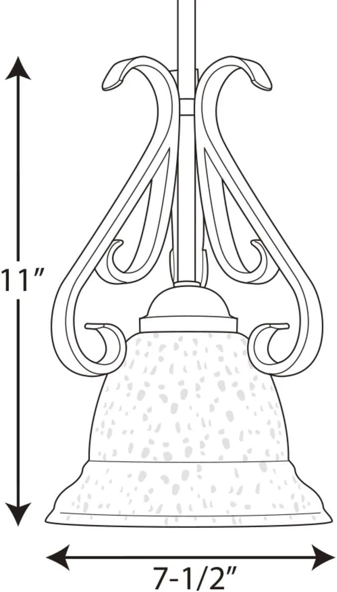 Progress Lighting P5153-77 Traditional Six Bath from Broadway Collection in Pewter, Nickel, Silver Finish Lighting Accessory, 7-1/2-Inch Diameter x 11-Inch Height, Forged Bronze