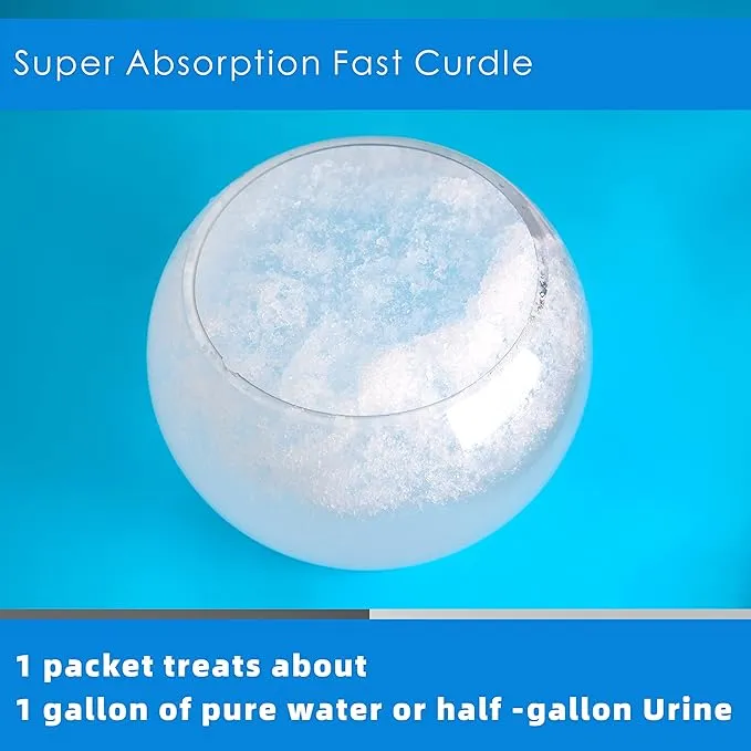 PROLOSO Liquid Waste Gelling and Deodorizing Powder Degradable Eco Gel for Camping Portable Toilet Urine Solidifier Absorbent