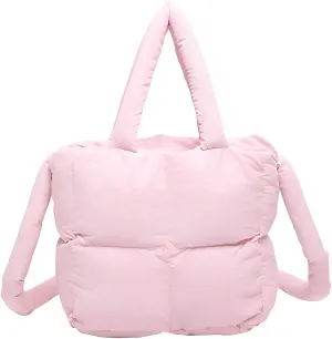 Puffer Tote Bag，Women's Soft Handbag, Pink Puffer Tote Bag, Women's Fluffy Handbag, My Mum Made it Puffer Bag