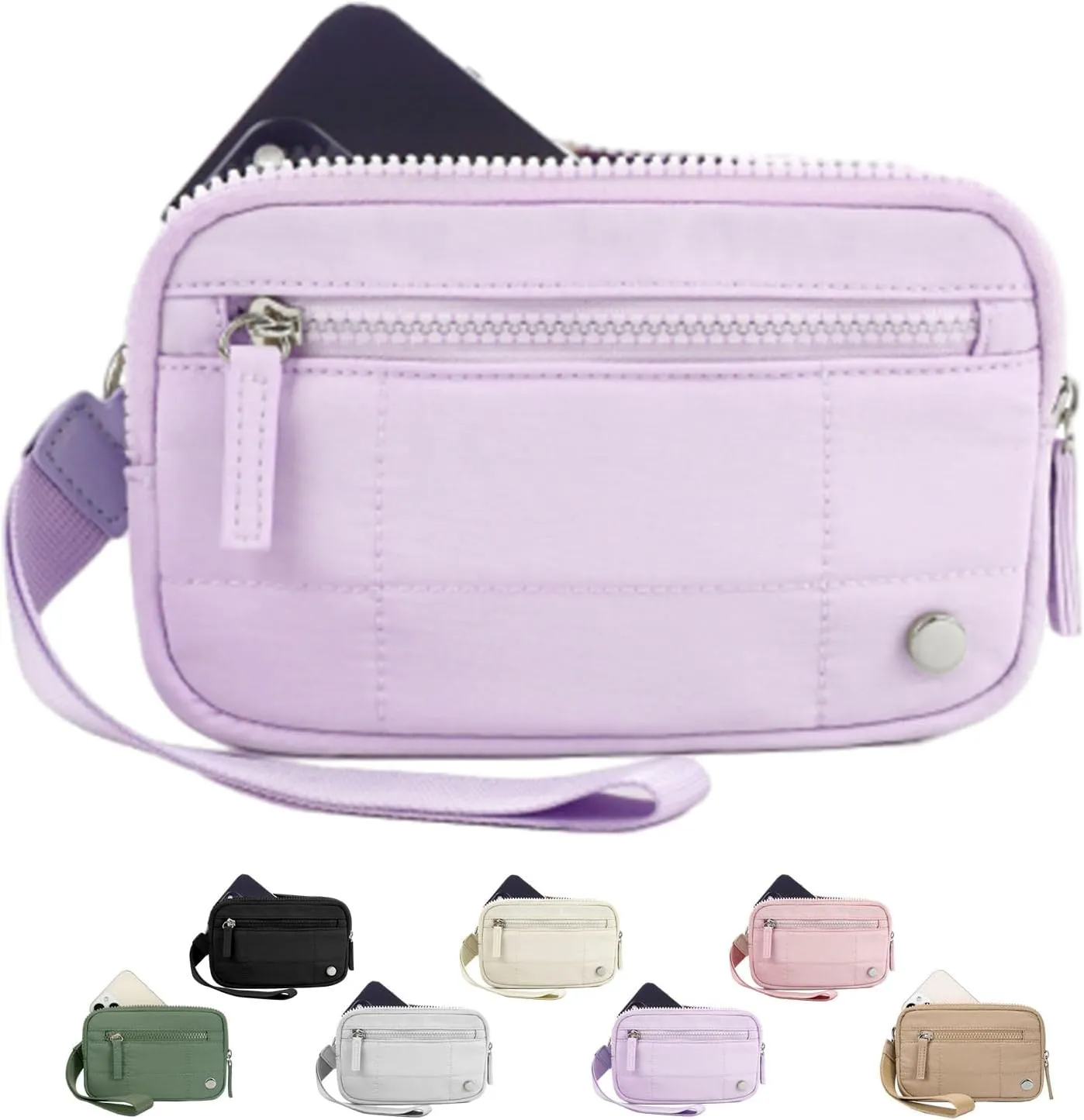 Puffer Wristlet Wallet Fits Phone, Casual Wristlets Purses Card Wallets, Credit Card Holder Phone Organizer
