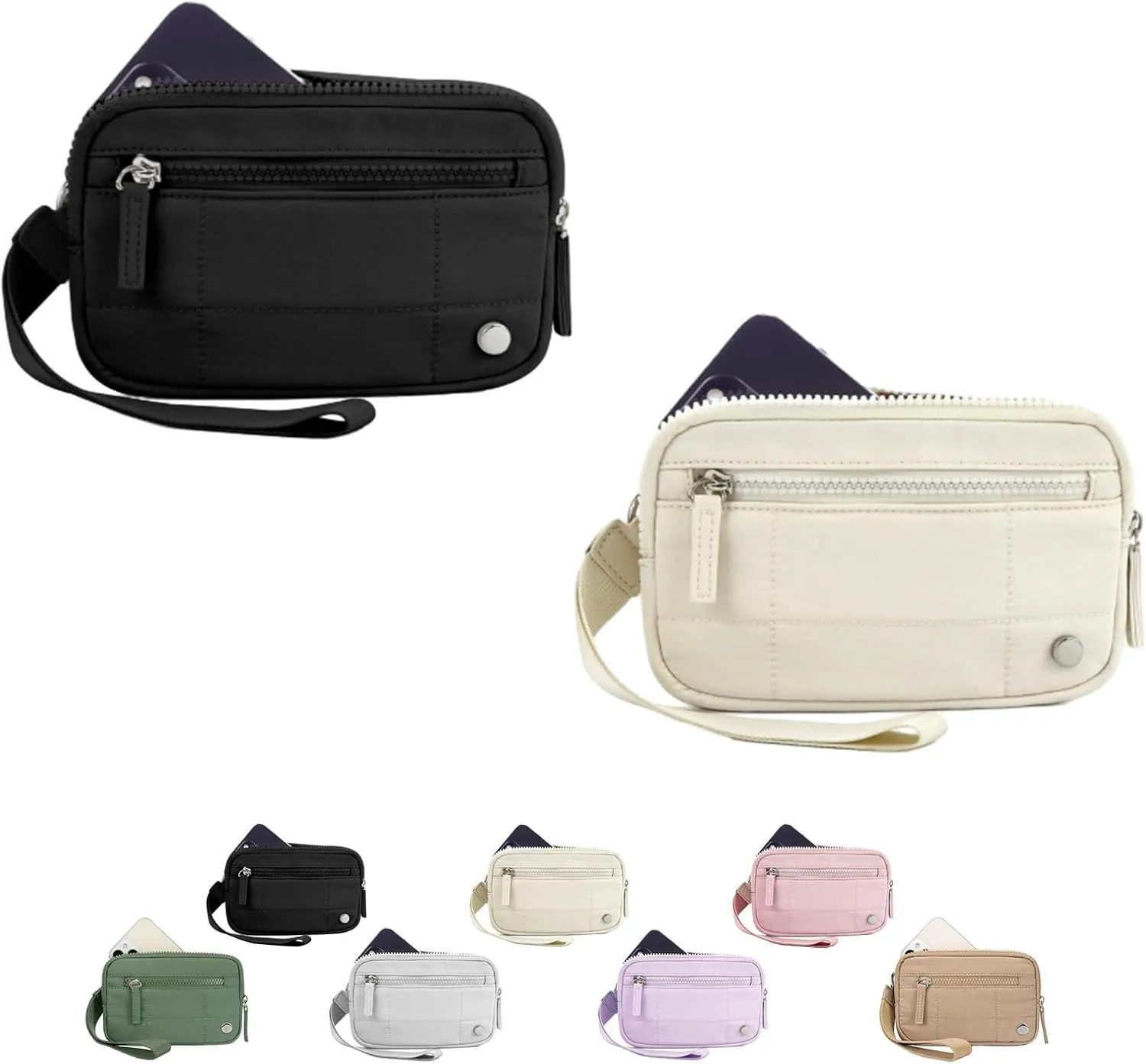 Puffer Wristlet Wallet Fits Phone, Casual Wristlets Purses Card Wallets, Credit Card Holder Phone Organizer
