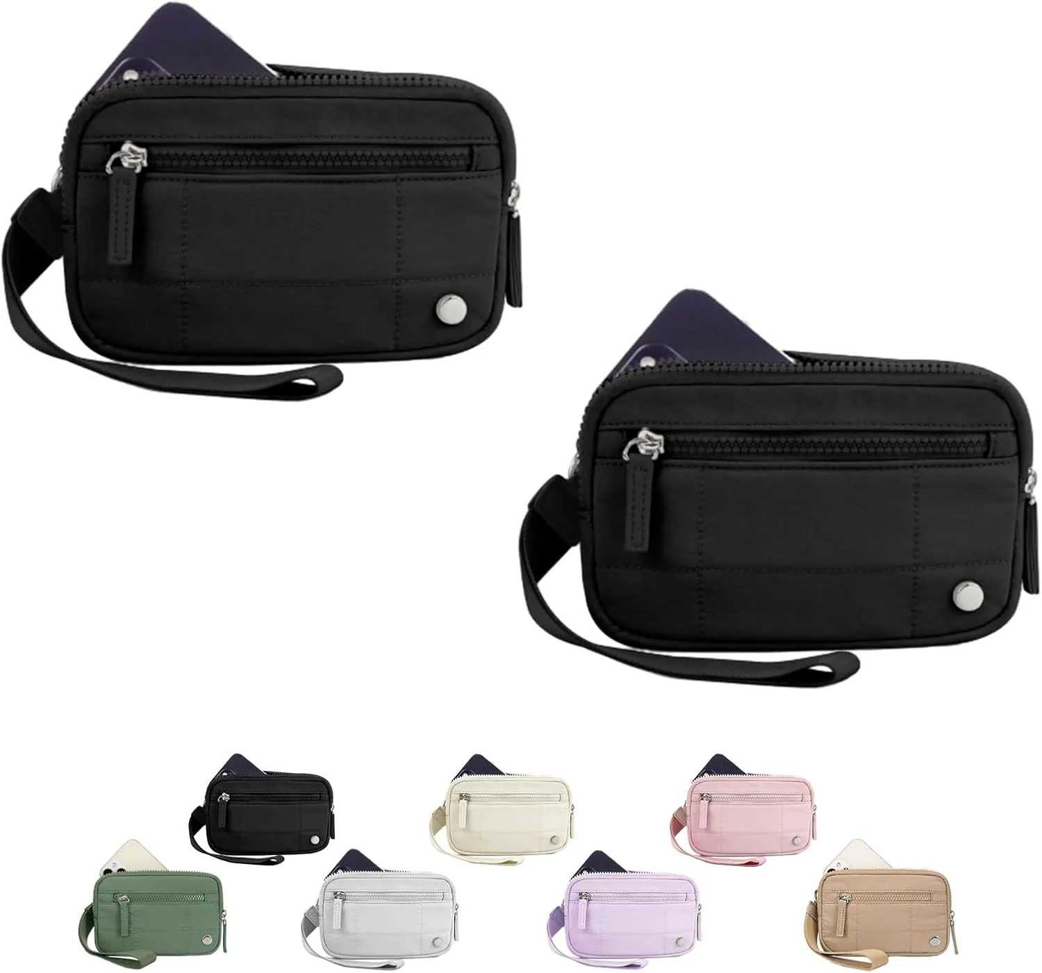 Puffer Wristlet Wallet Fits Phone, Casual Wristlets Purses Card Wallets, Credit Card Holder Phone Organizer