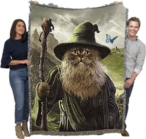 Pure Country Weavers Catdalf Blanket by Vincent HIE - Lord of The Rings Movie Parody - Cute Funny Gift Tapestry Throw Woven from Cotton - Made in The USA (72x54)
