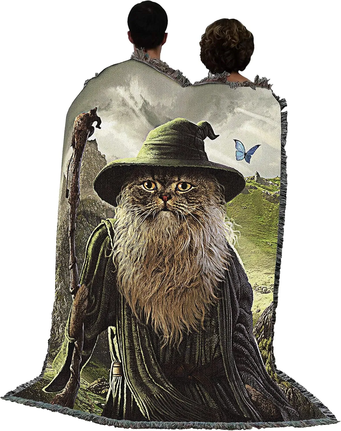 Pure Country Weavers Catdalf Blanket by Vincent HIE - Lord of The Rings Movie Parody - Cute Funny Gift Tapestry Throw Woven from Cotton - Made in The USA (72x54)