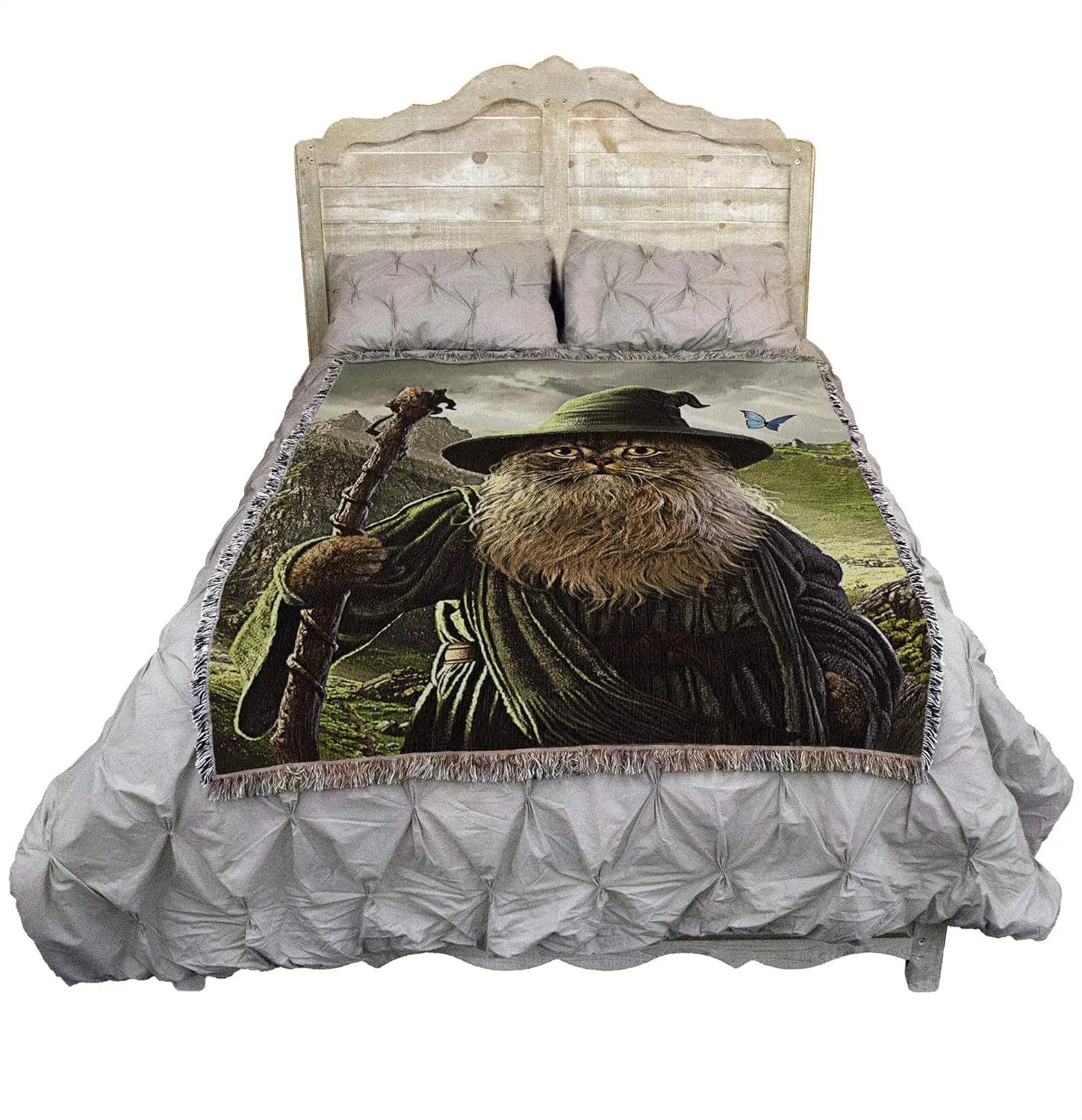 Pure Country Weavers Catdalf Blanket by Vincent HIE - Lord of The Rings Movie Parody - Cute Funny Gift Tapestry Throw Woven from Cotton - Made in The USA (72x54)