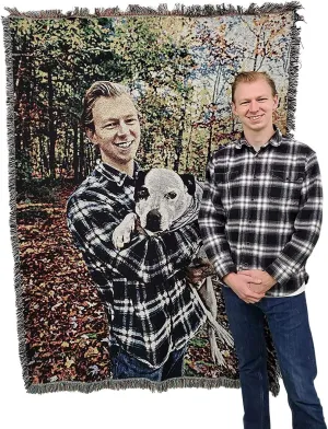 Pure Country Weavers Personalized Woven Photo Blanket - Not Printed - Custom Gift Picture Tapestry Throw 100% Cotton - Made in The USA (72x54)