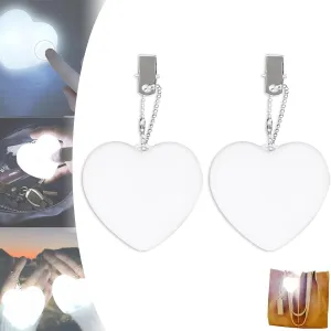 Purse Light Handbag Light, Mini Touch Purse LED Lamp, LED Automatic Sensor Glowing Heart Shaped Handbag Lights, The Best Gift for Women, Girlfriend, Friends (2Pcs)