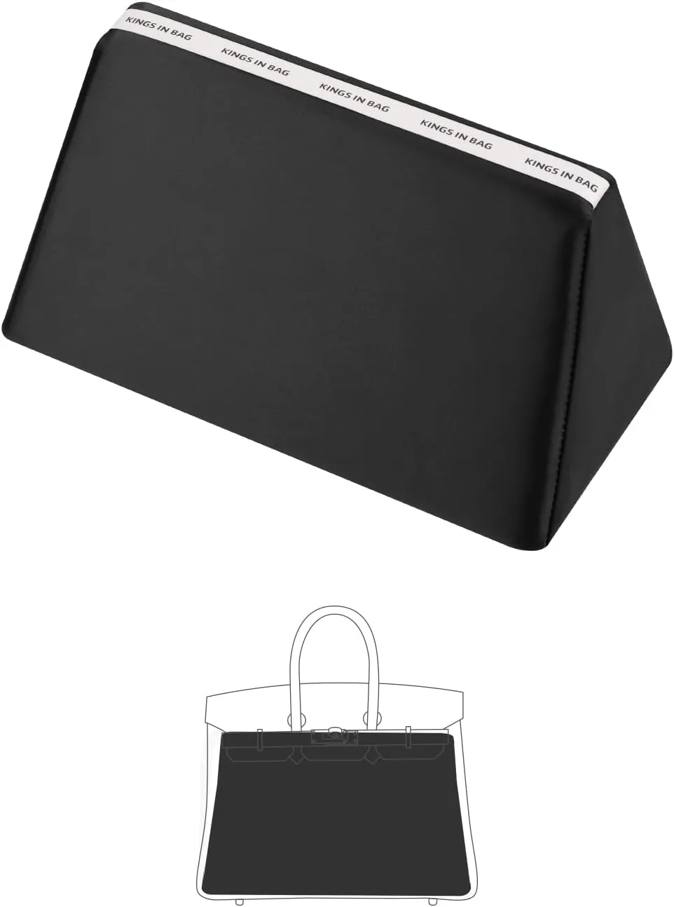 Purse Shaper Pillow Insert Compatible with Hermes Berkin Bags, Lightweight and Silky, Soft Memory Foam Inner(Black, BK25)
