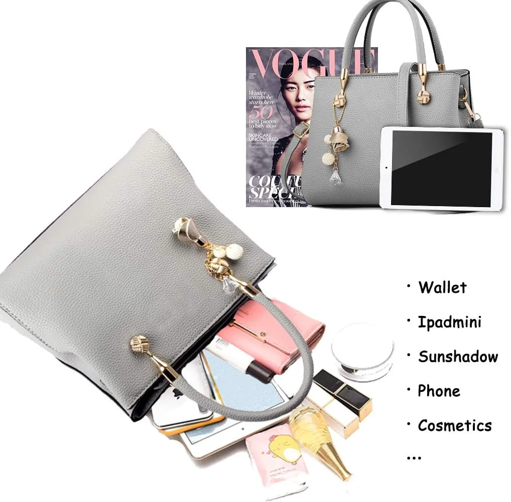 Purses and Handbags for Women Fashion Ladies PU Leather Top Handle Satchel Shoulder Tote Bags