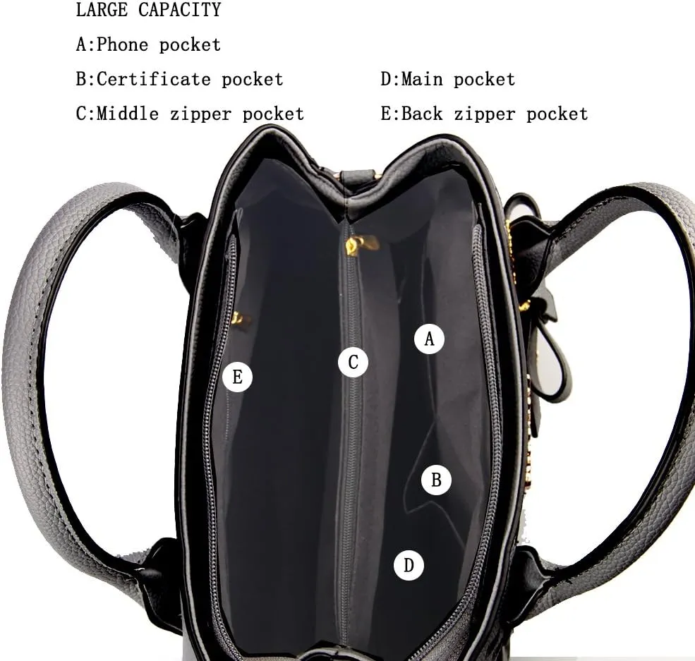 Purses and Handbags for Women Fashion Ladies PU Leather Top Handle Satchel Shoulder Tote Bags