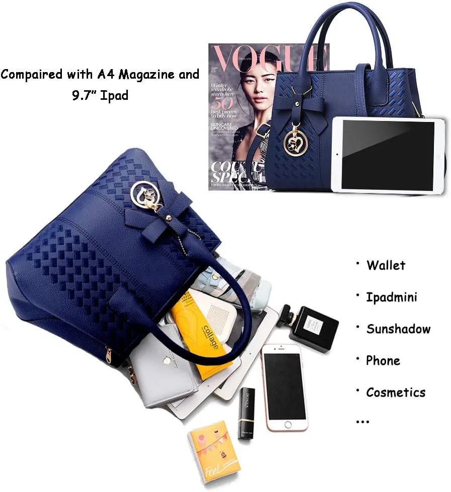 Purses and Handbags for Women Fashion Ladies PU Leather Top Handle Satchel Shoulder Tote Bags