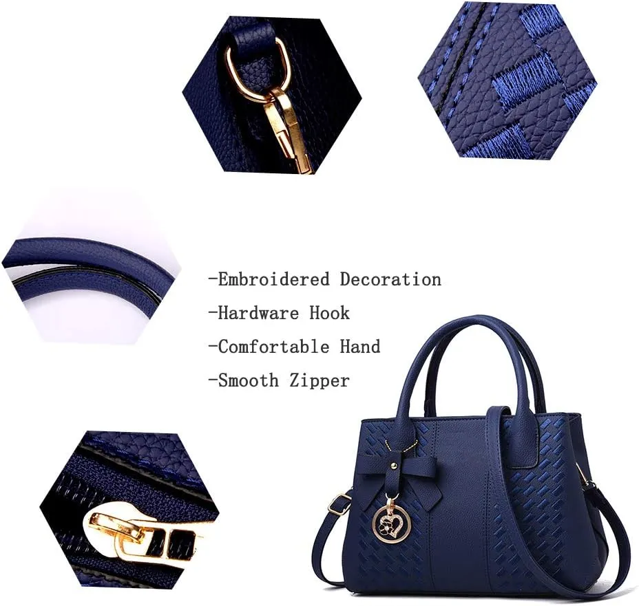 Purses and Handbags for Women Fashion Ladies PU Leather Top Handle Satchel Shoulder Tote Bags